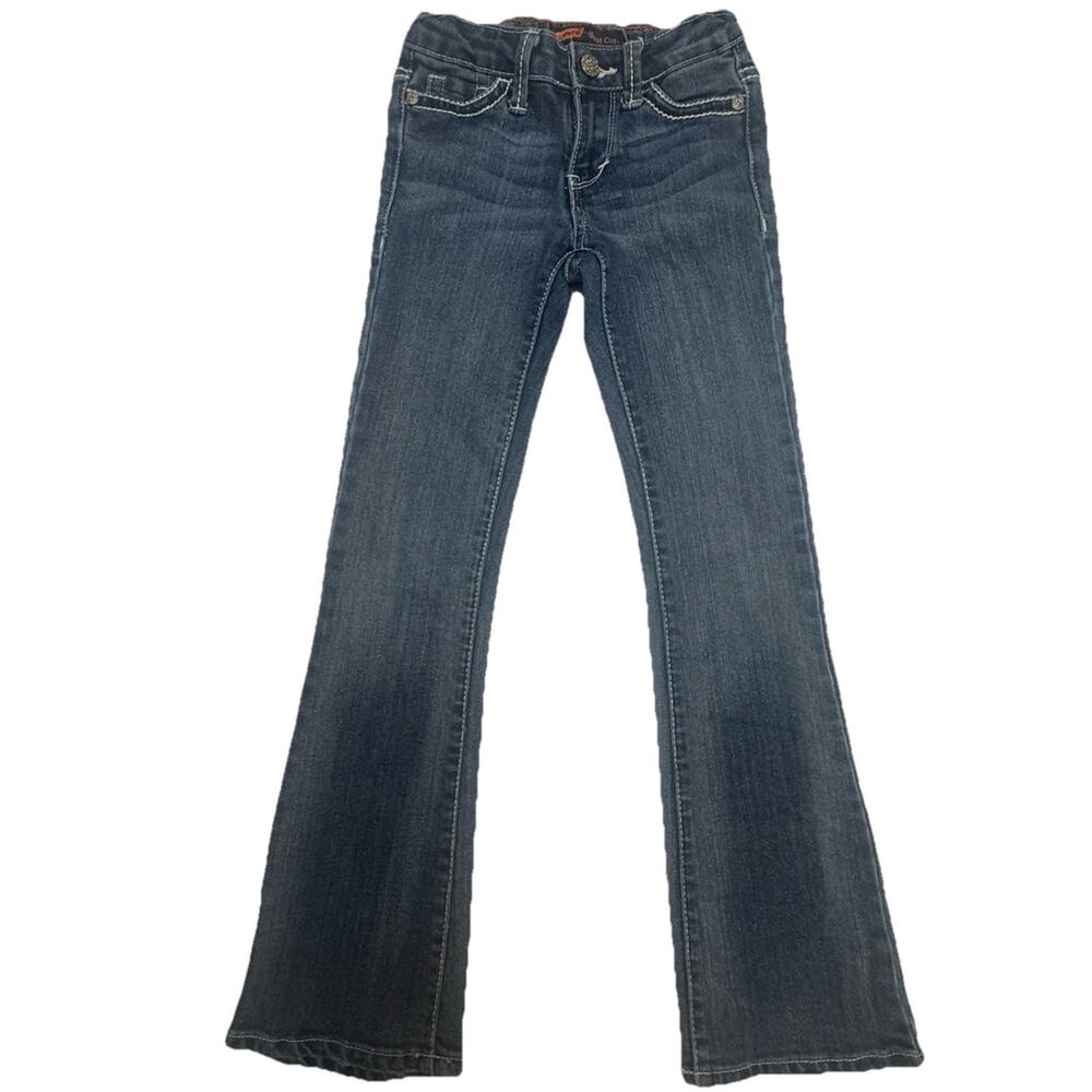 Levi’s Girls 7 Slim Bootcut Jeans Medium Wash Stretch Denim 6-7 Years